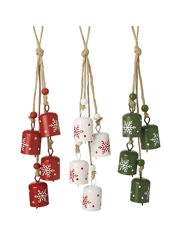 The Christmas Cowbell Hanging Decoration from Heaven Sends brings a traditional, characterful detail to festive decorating. Designed as a hanging cowbell, it offers an unusual alternative to more familiar Christmas ornaments. Its decorative shape makes it easy to incorporate into a festive display around the home, adding a little rustic-inspired character and seasonal interest.